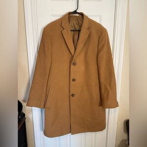 Calvin Klein Men's Tan Wool Blend Overcoat